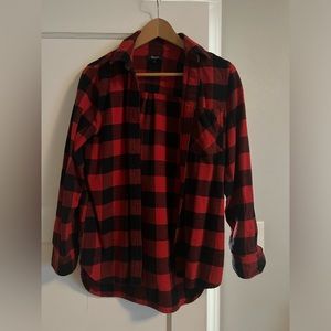 Madewell Size Small Red and Black Buffalo Check Plaid Shirt